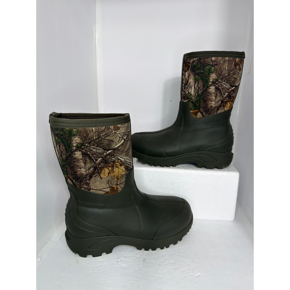 Ozark Trail Mens Hunting Boots Camo 400g 3M Thinsulate Rubber Green Size 9